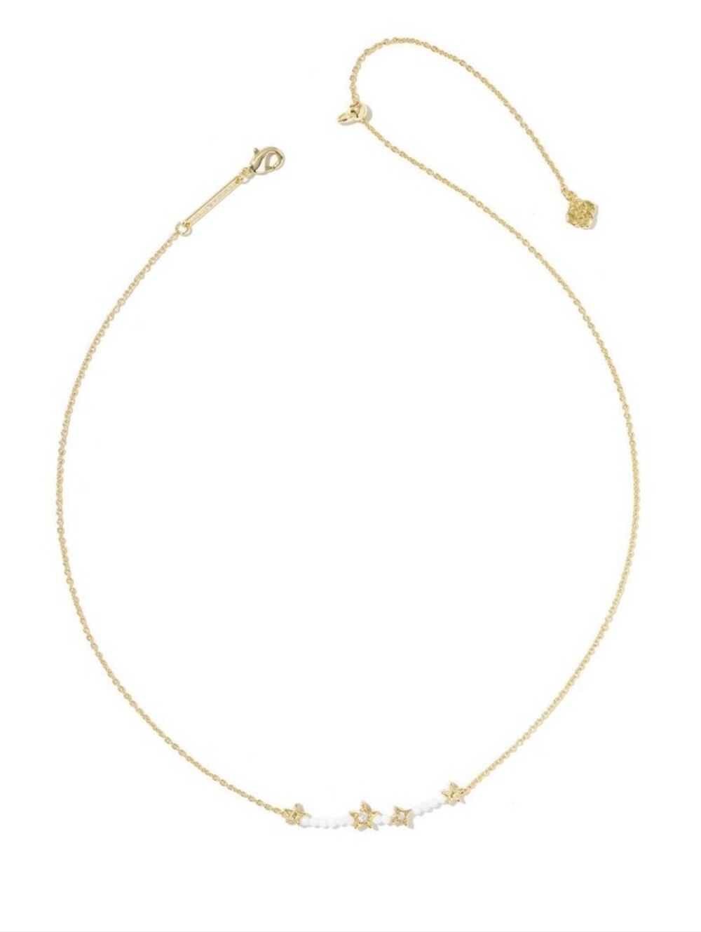 Kendra Scott Beaded Star Charm Necklace- White/Gold